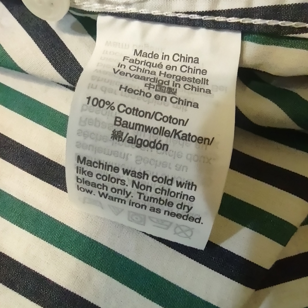 J Crew Green and White Striped Shirt - Picture 10 of 10